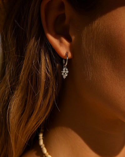 Dainty London Sterling Silver Lyra Hoop Earrings