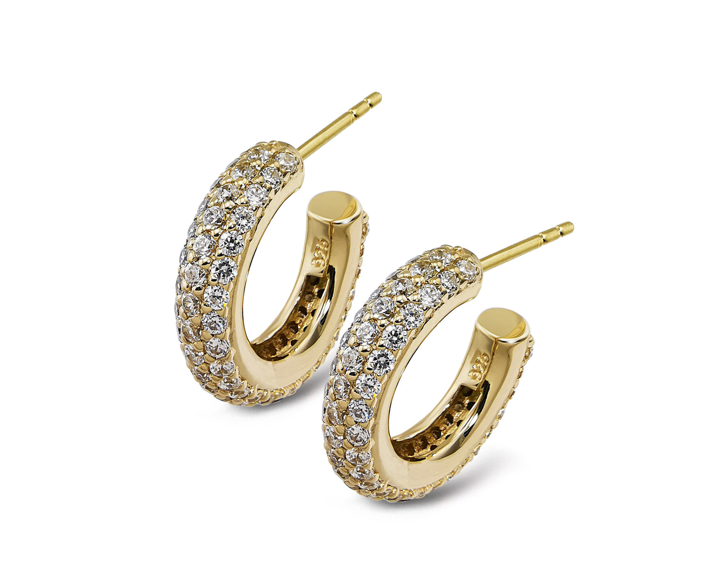 Unique & Co Gold Cubic Zirconia Stud Earrings