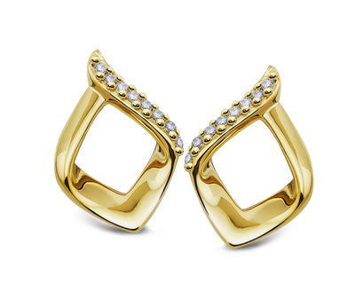 Unique & Co Gold Vermeil Cubic Zirconia Stud Earrings