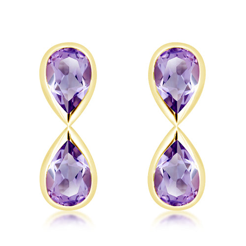 Unique & Co Gold Vermeil Amethyst Drop Earrings