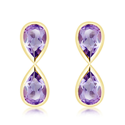 Unique & Co Gold Vermeil Amethyst Drop Earrings