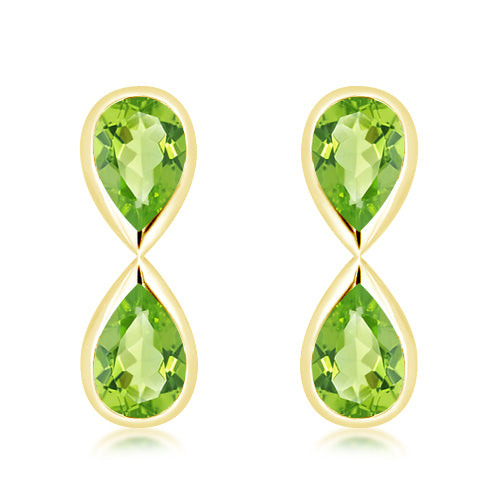 Unique & Co Gold Vermeil Peridot Drop Earrings