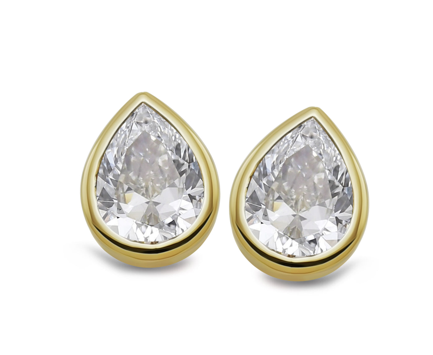 Unique & Co Gold Vermeil Cubic Zirconia Stud Earrings