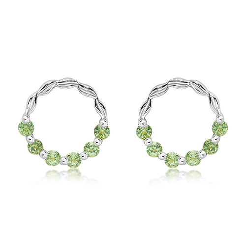 Sterling Silver Peridot Reef Stud Earrings