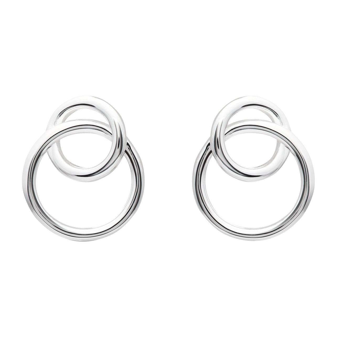 Unique & Co Sterling Silver Circles Stud Earrings - Rococo Jewellery