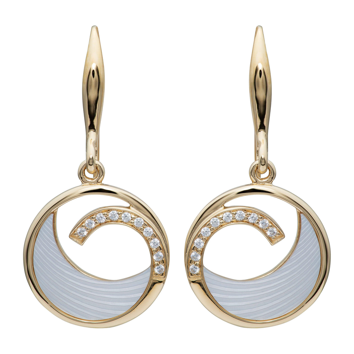 Unique & Co Drop Earrings Gold Mother of Pearl Drop Earrings - Rococo Jewellery