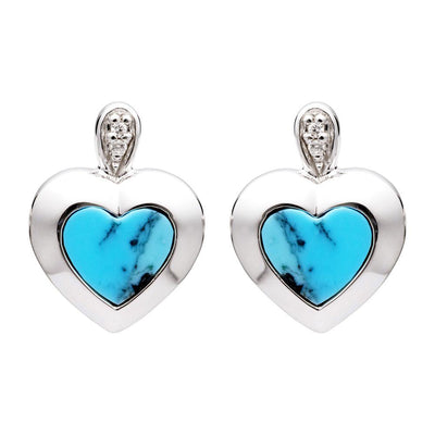 Unique & Co Turquoise Heart Stud Earrings - Rococo Jewellery