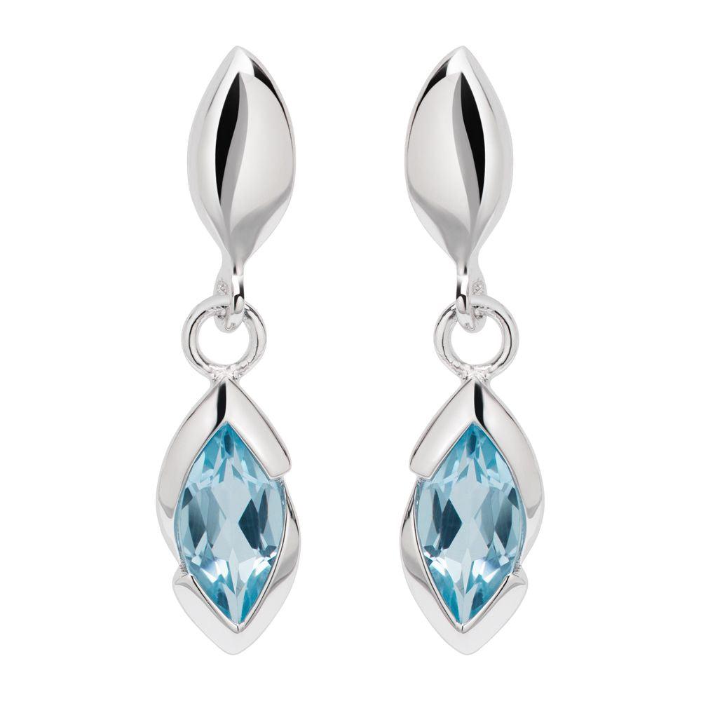 Unique & Co Marquis Blue Topaz Drop Earrings - Rococo Jewellery