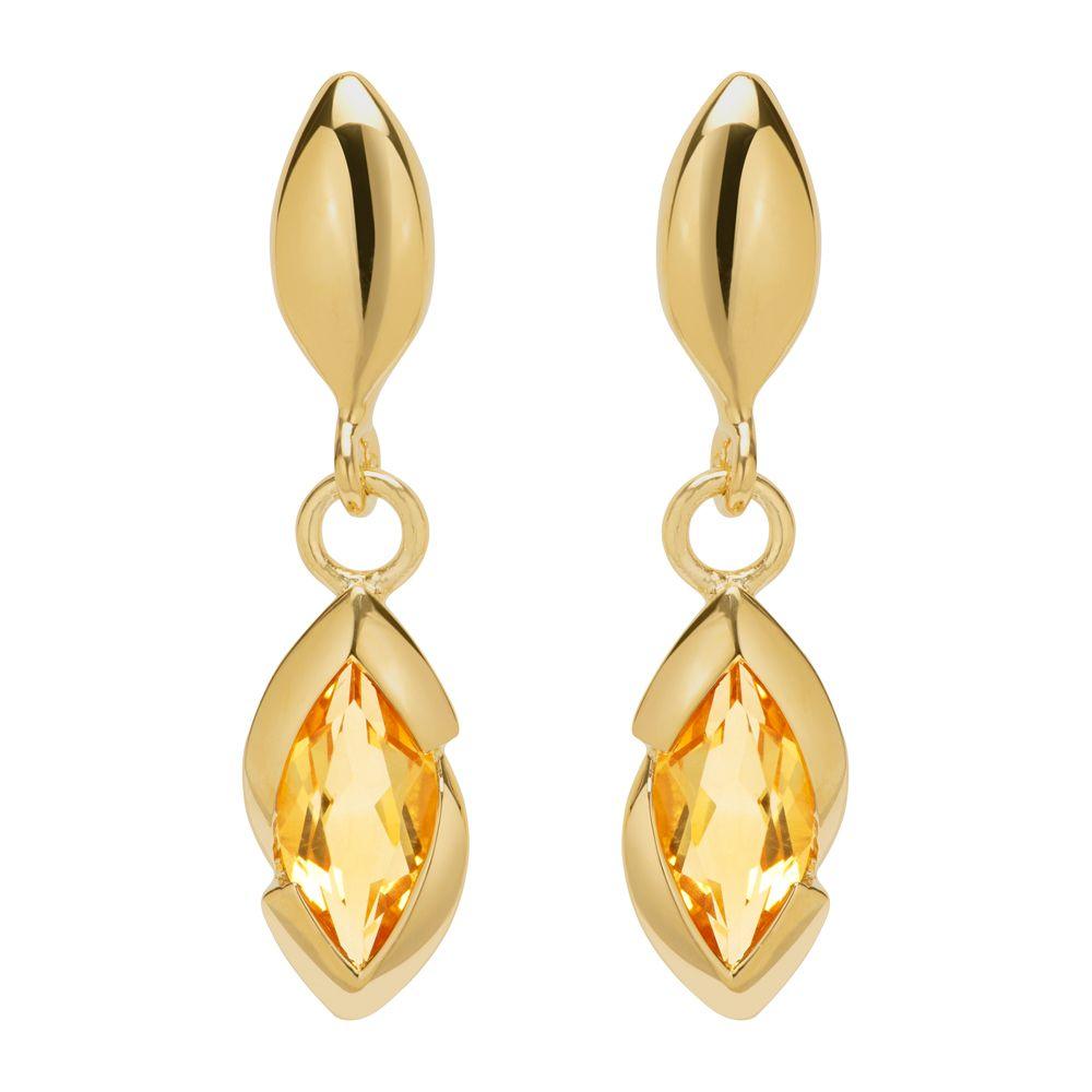 Unique & Co Marquis Citrine Drop Earrings - Rococo Jewellery