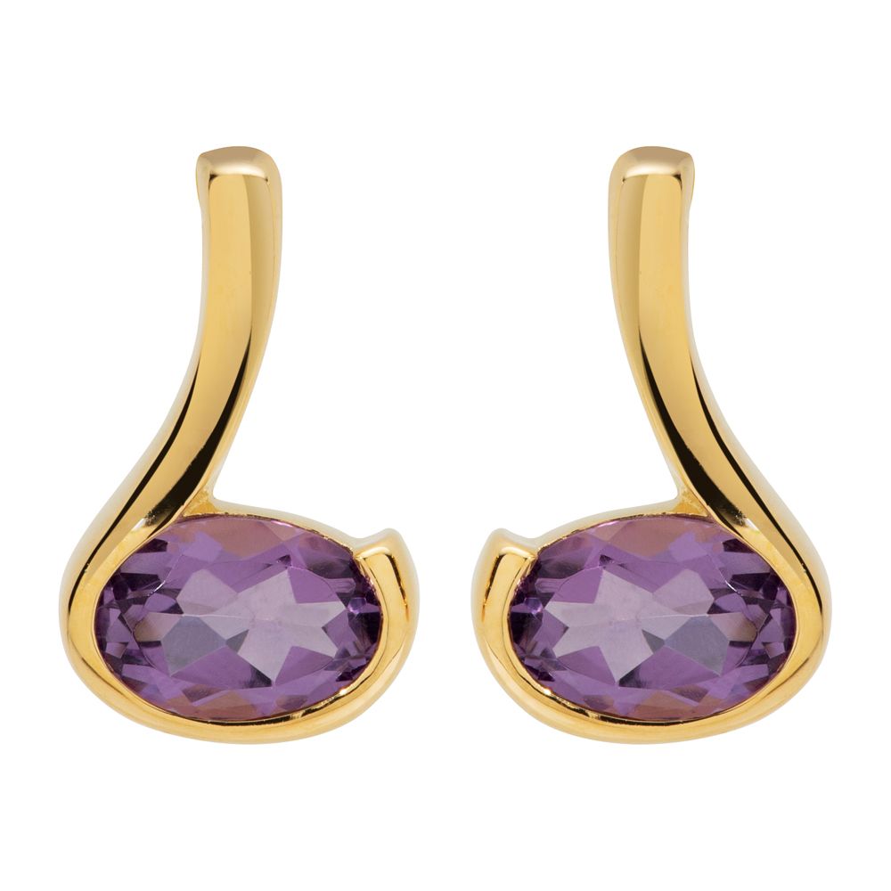 Unique & Co Gold Vermeil Amethyst Stud Earrings