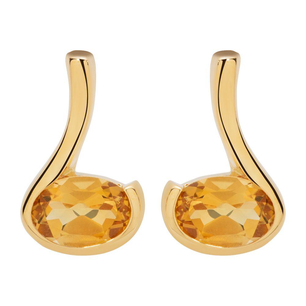 Unique & Co Gold and Citrine Stud Earrings - Rococo Jewellery