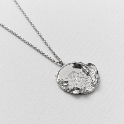 Alex Monroe Silver Wild Swimming Medallion Necklace