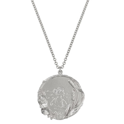 Alex Monroe Silver Wild Swimming Medallion Necklace