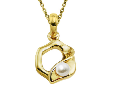 Unique & Co Gold Vermeil Pearl Pendant Necklace