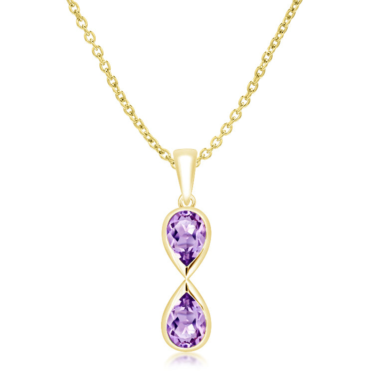 Unique & Co Gold Vermeil Amethyst Pendant Necklace