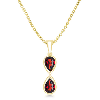 Unique & Co Gold Vermeil Garnet Pendant Necklace