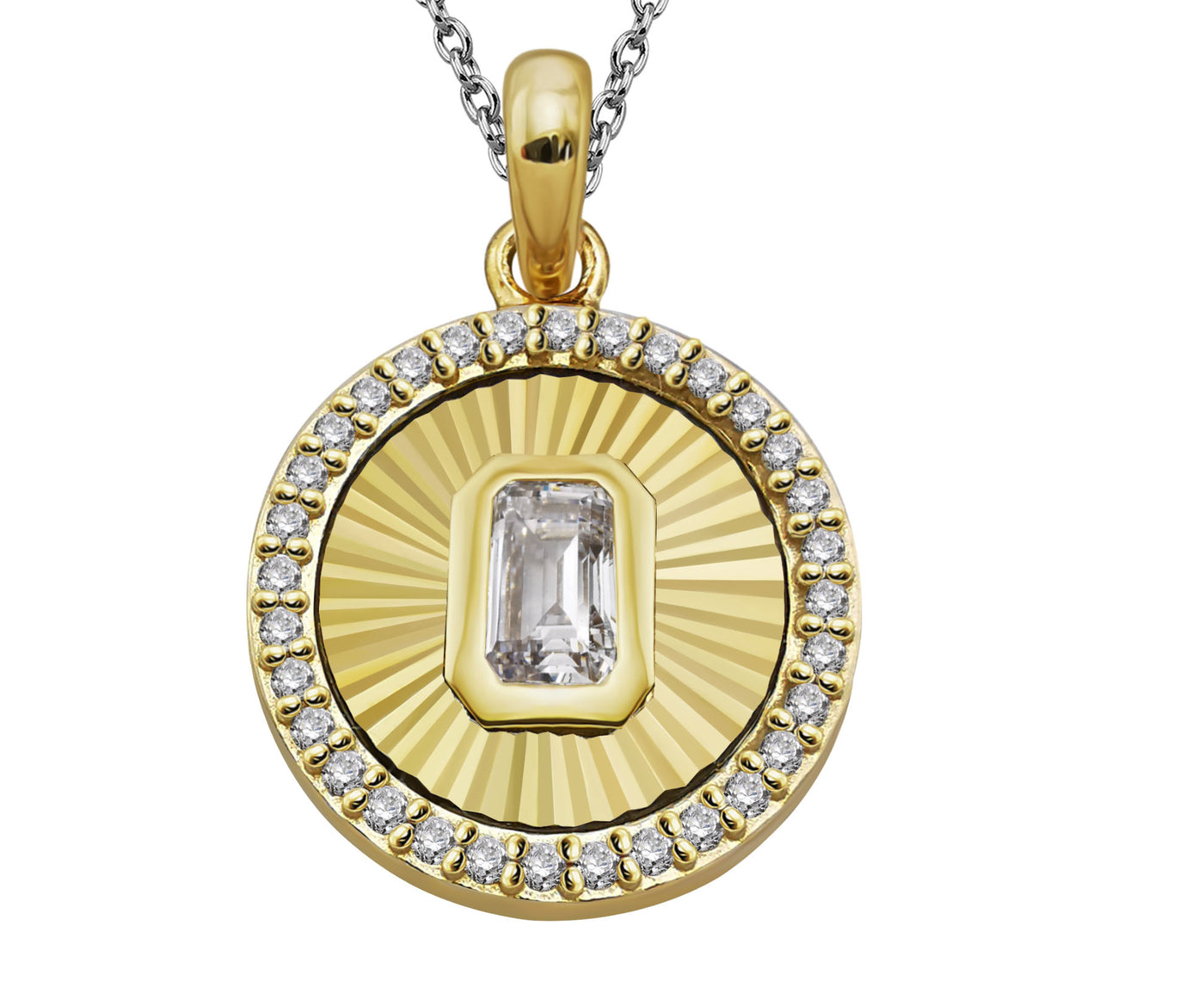 Gold Vermeil Cubic Zirconia Pendant Necklace