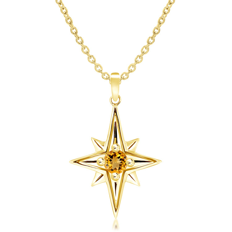 North Star Gold Vermeil Citrine Pendant