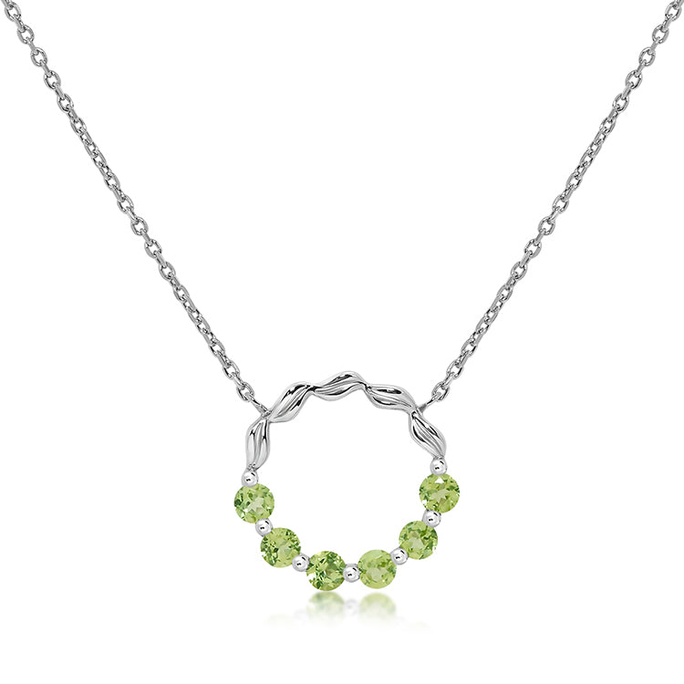 Sterling Silver Peridot Pendant Necklace
