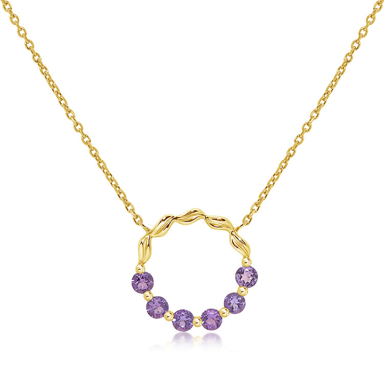 Unique & Co Gold Vermeil Amethyst Pendant Necklace