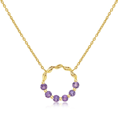 Unique & Co Gold Vermeil Amethyst Pendant Necklace
