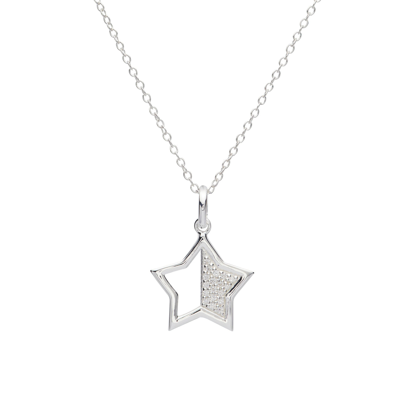 Unique & Co Silver Star Pendant With CZ - Rococo Jewellery