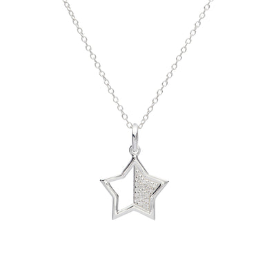 Unique & Co Silver Star Pendant With CZ - Rococo Jewellery