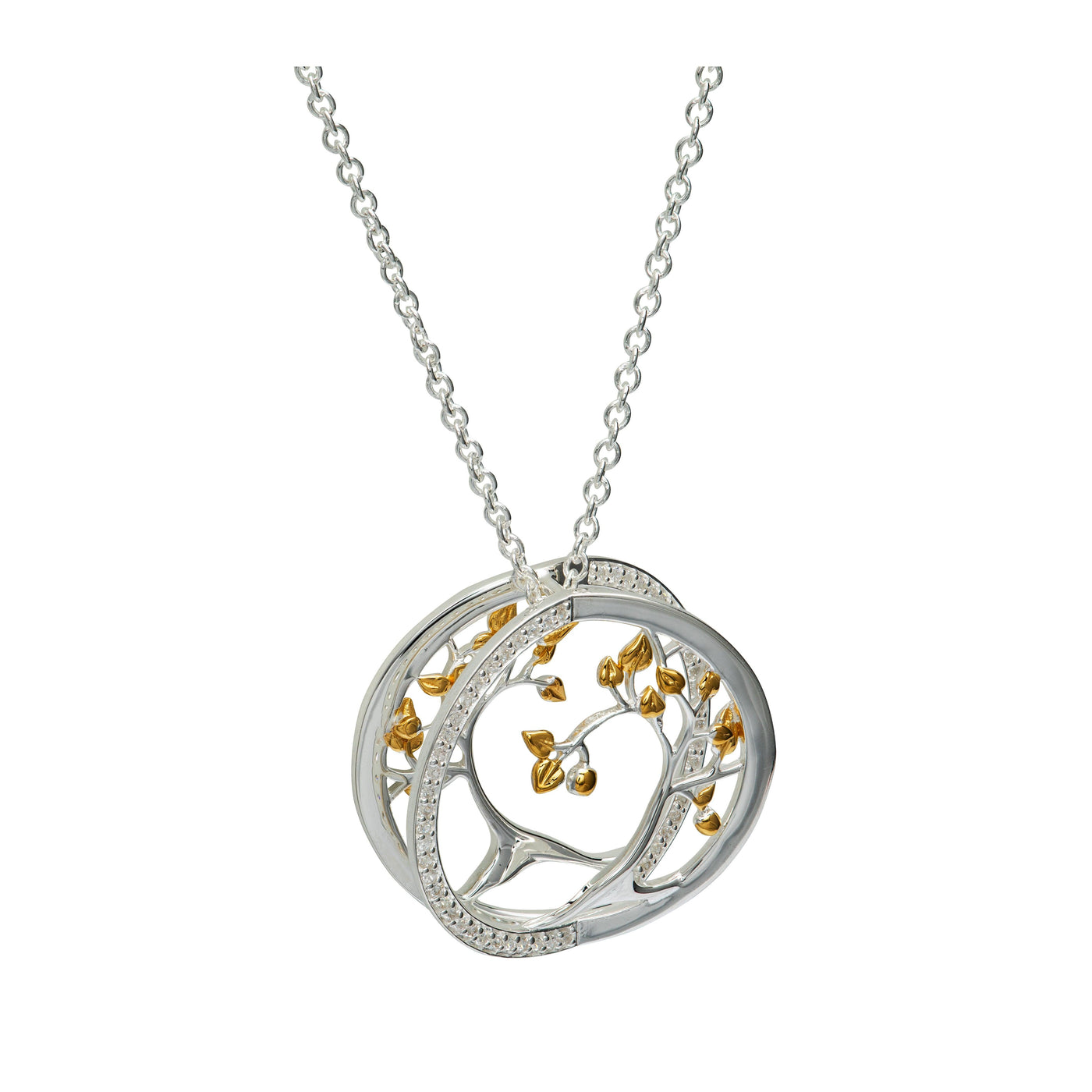 Unique & Co Silver Tree Pendant With CZ - Rococo Jewellery