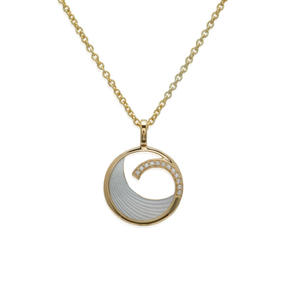 Unique & Co Yellow Gold and Mother of Pearl Necklace - Rococo Jewellery
