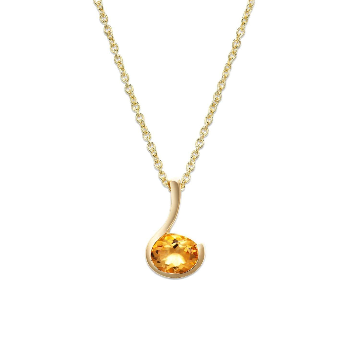 Unique & Co Gold Citrine Loop Necklace - Rococo Jewellery