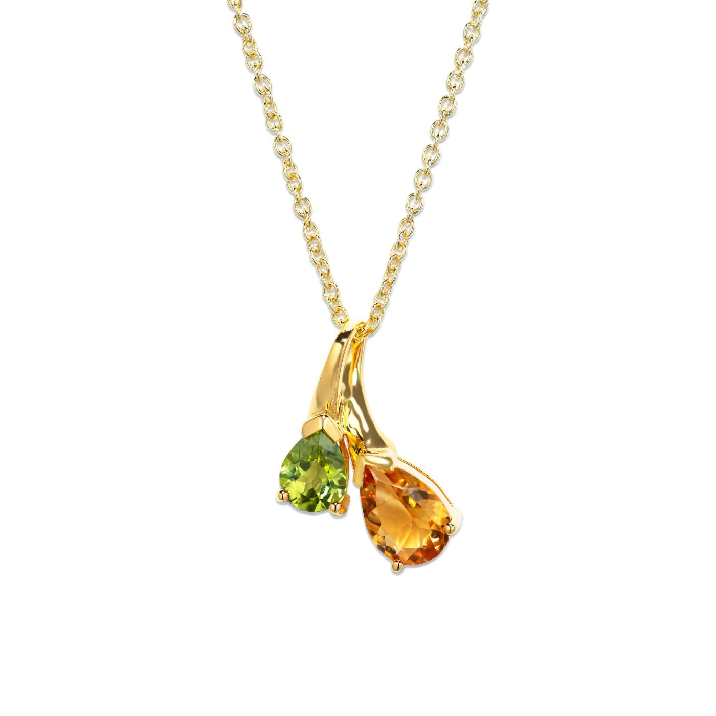 Unique & Co Gold Citrine and Peridot Necklace