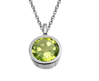 Unique & Co Sterling Silver Peridot Pendant Necklace