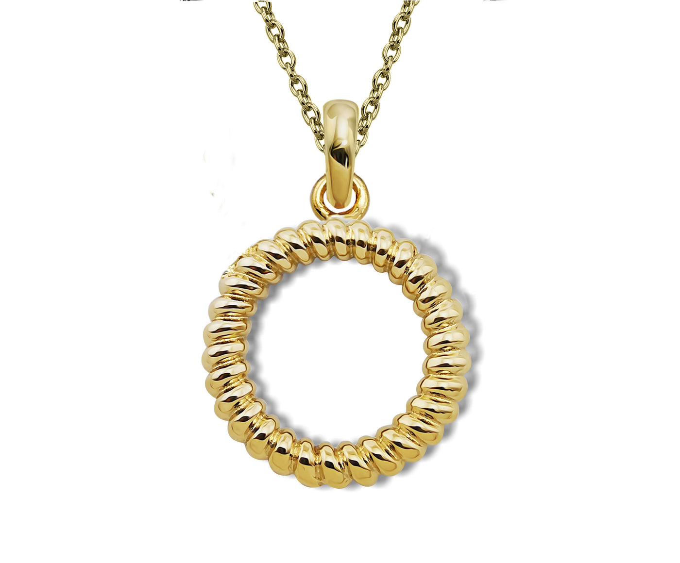 Unique & Co Gold Vermeil Circle Pendant Necklace