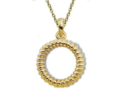 Unique & Co Gold Vermeil Circle Pendant Necklace