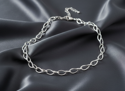 Sterling Silver Interlink Chain Necklace