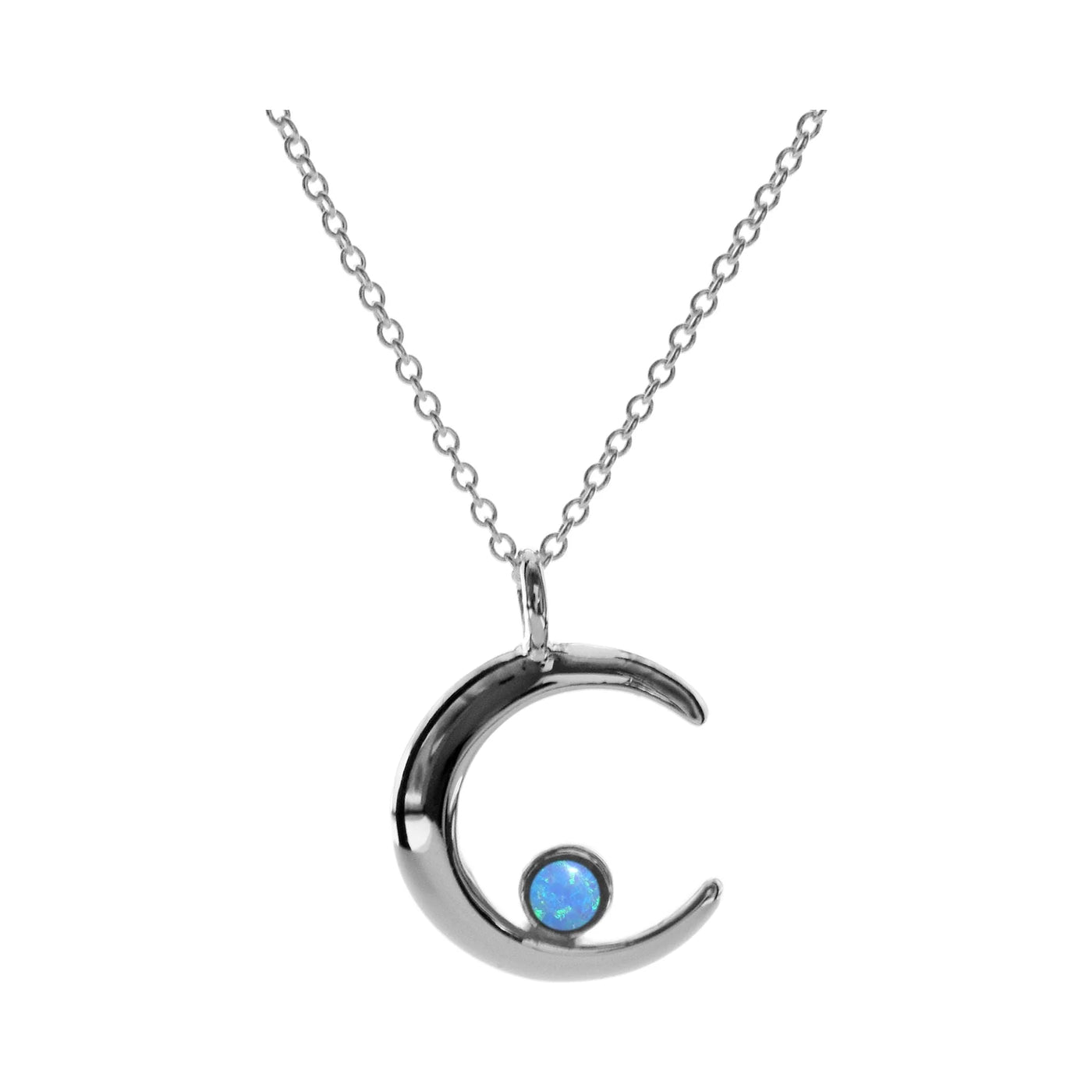 Opal Crescent Moon Necklace