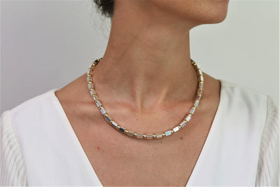 Lavan Gold and Silver Square Necklace
