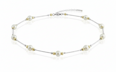 Lavan Gold and Sterling Silver Pearl Necklace