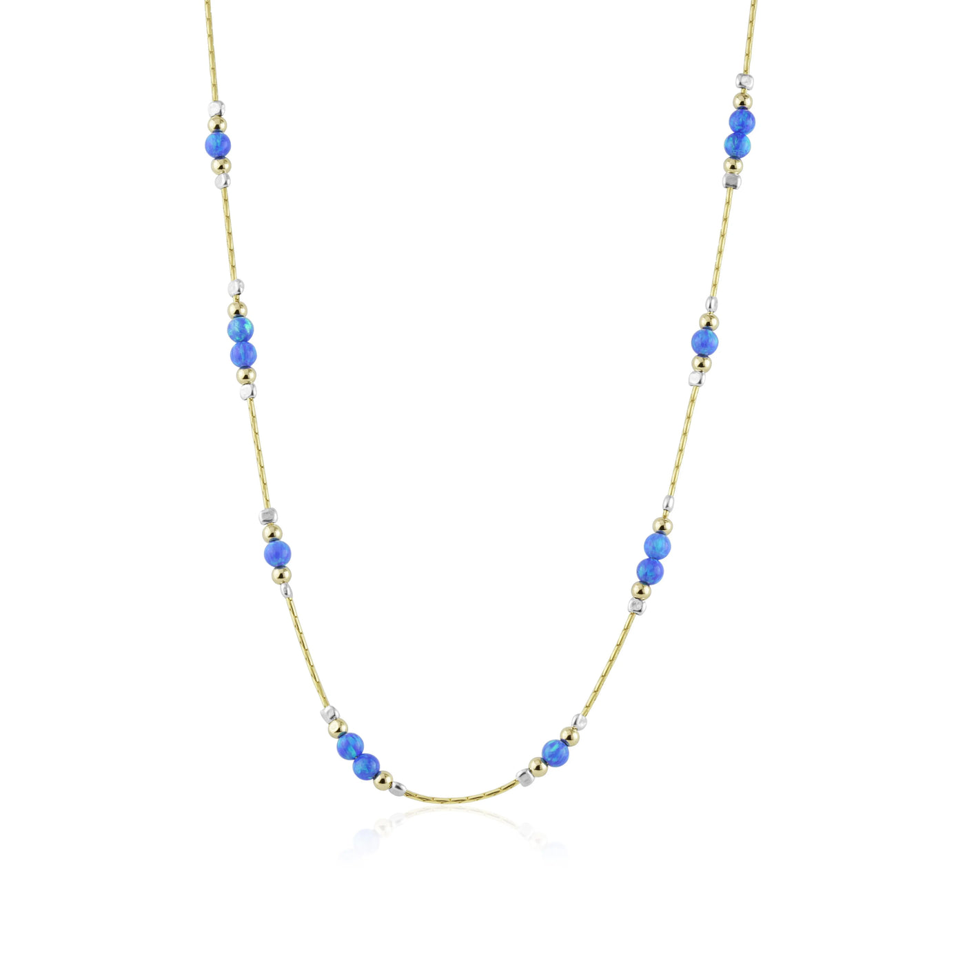 Lavan Gold Dark Blue Opal Necklace