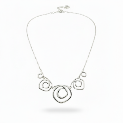 Sterling Silver Organic Spiral Necklace