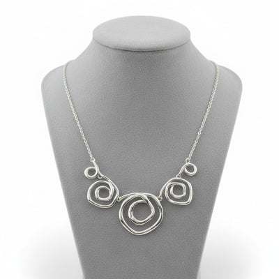 Sterling Silver Organic Spiral Necklace