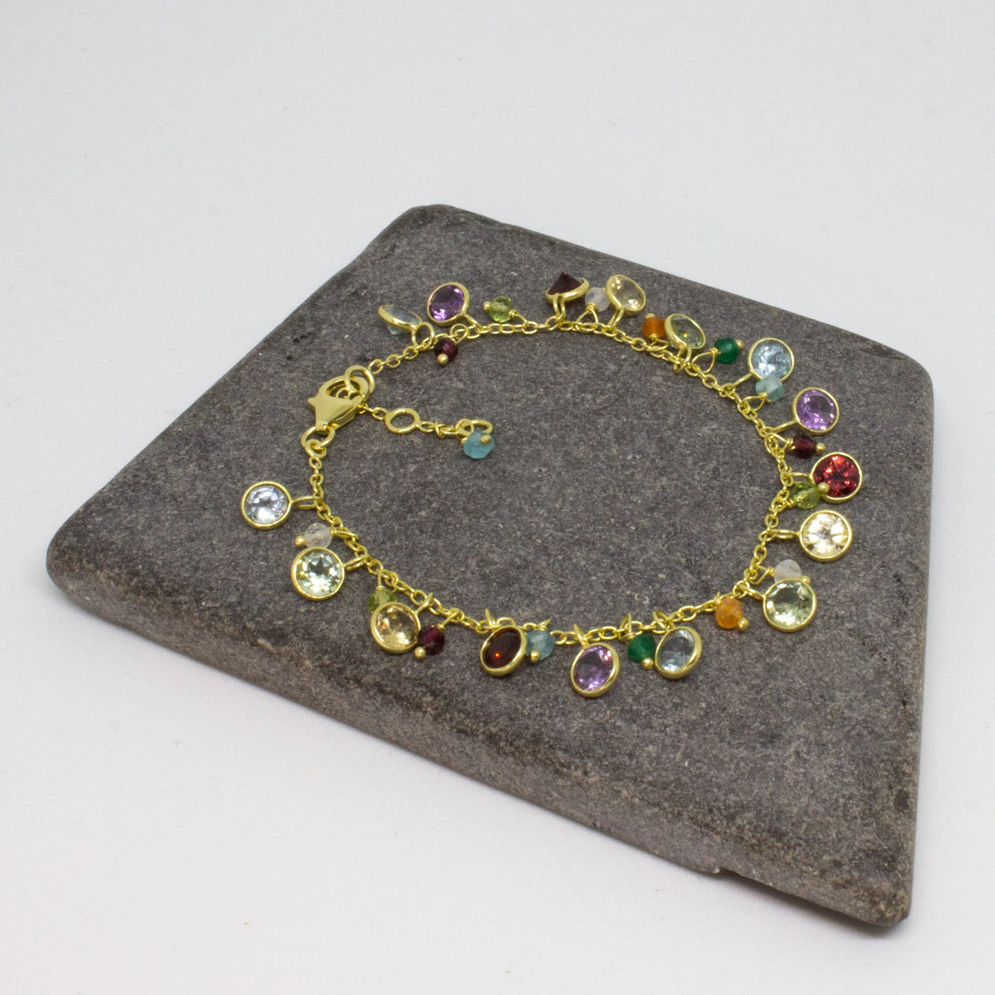 18ct Gold Vermeil Mixed Gemstone Bracelet