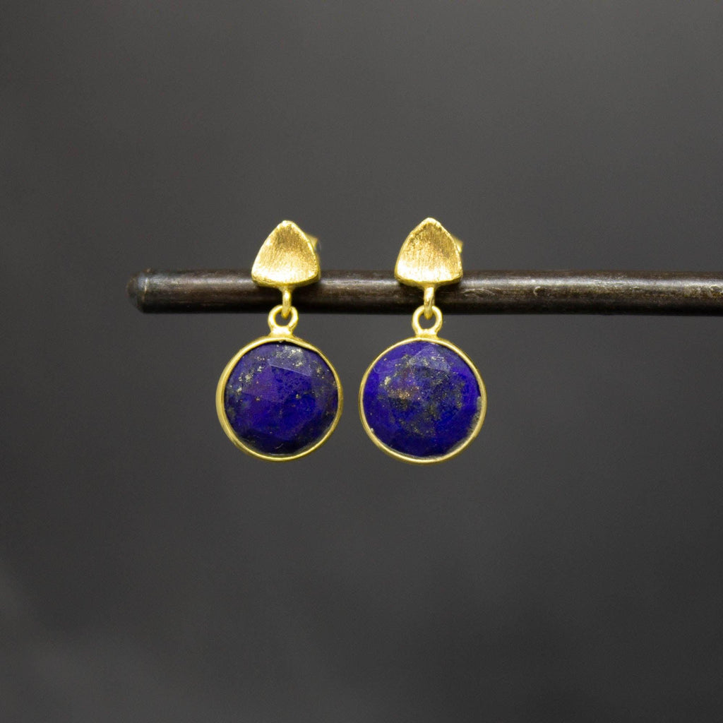 Brushed gold drop earrings sales