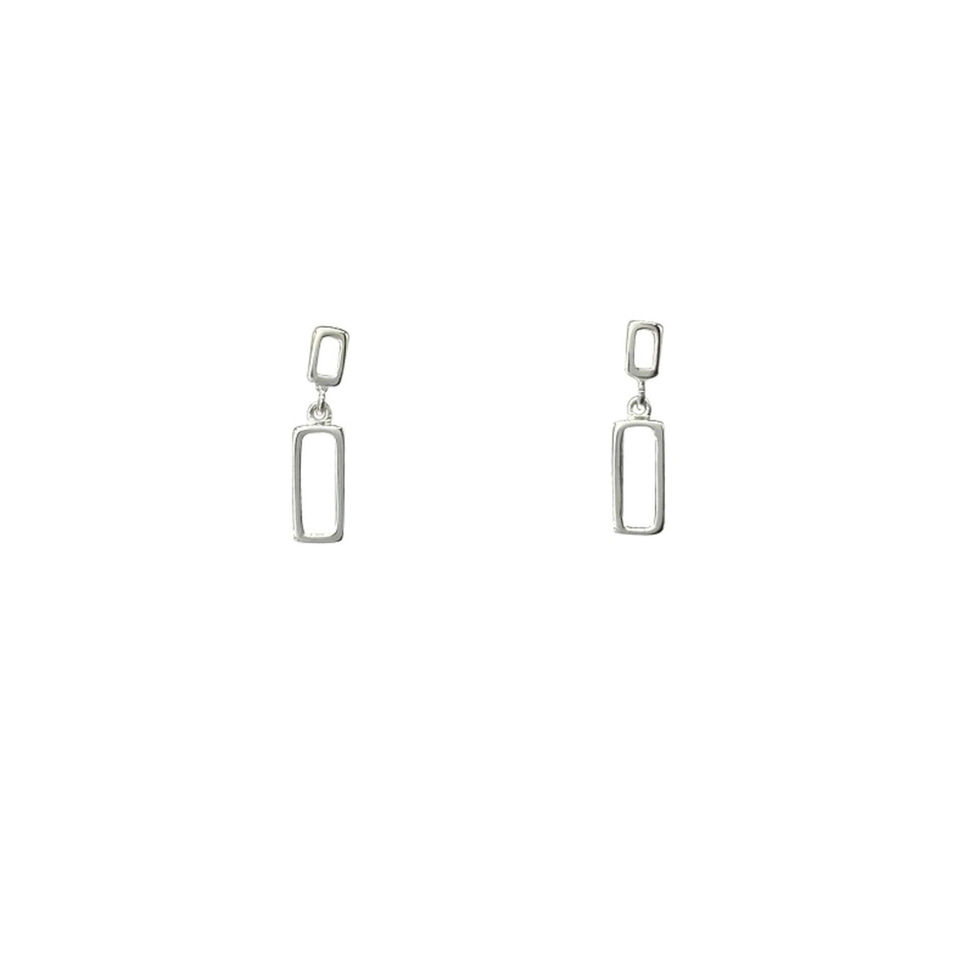 Silver Shapes Drop Earrings - Rococo Jewellery