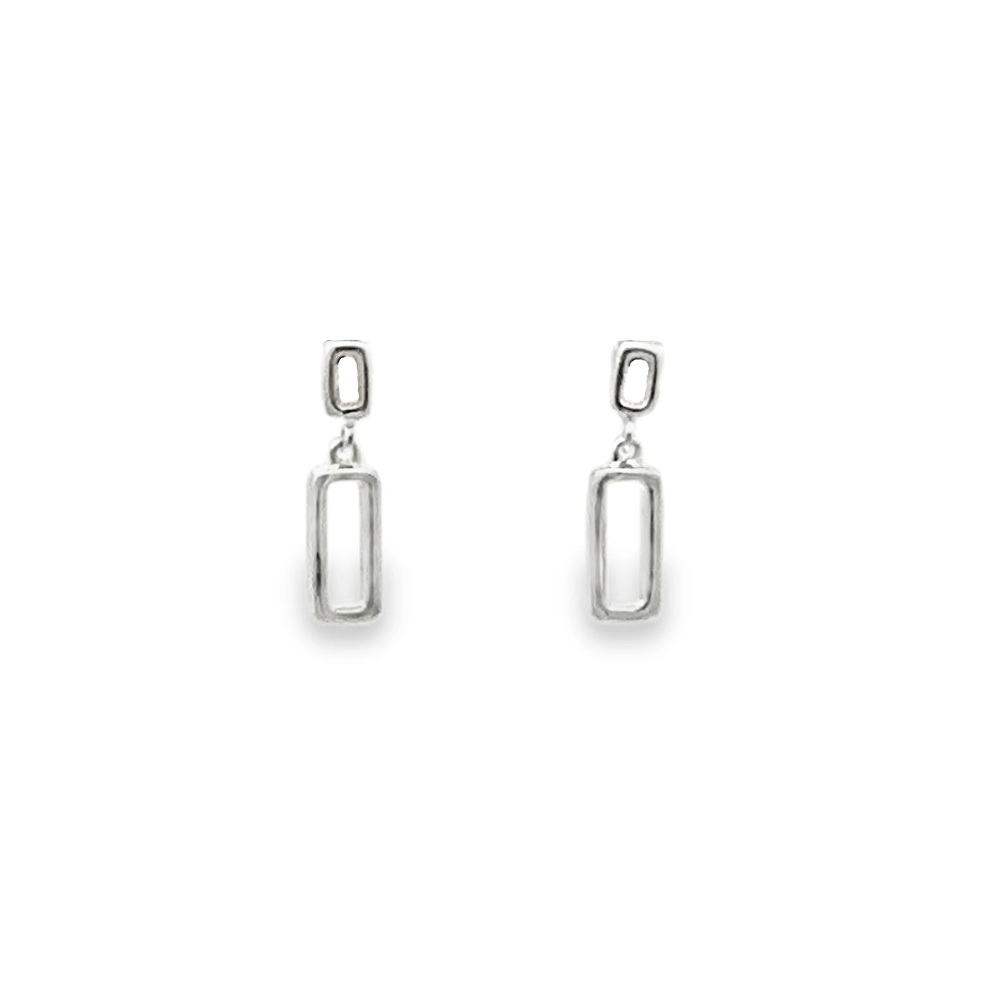 Silver Paper Chain Drop Earrings