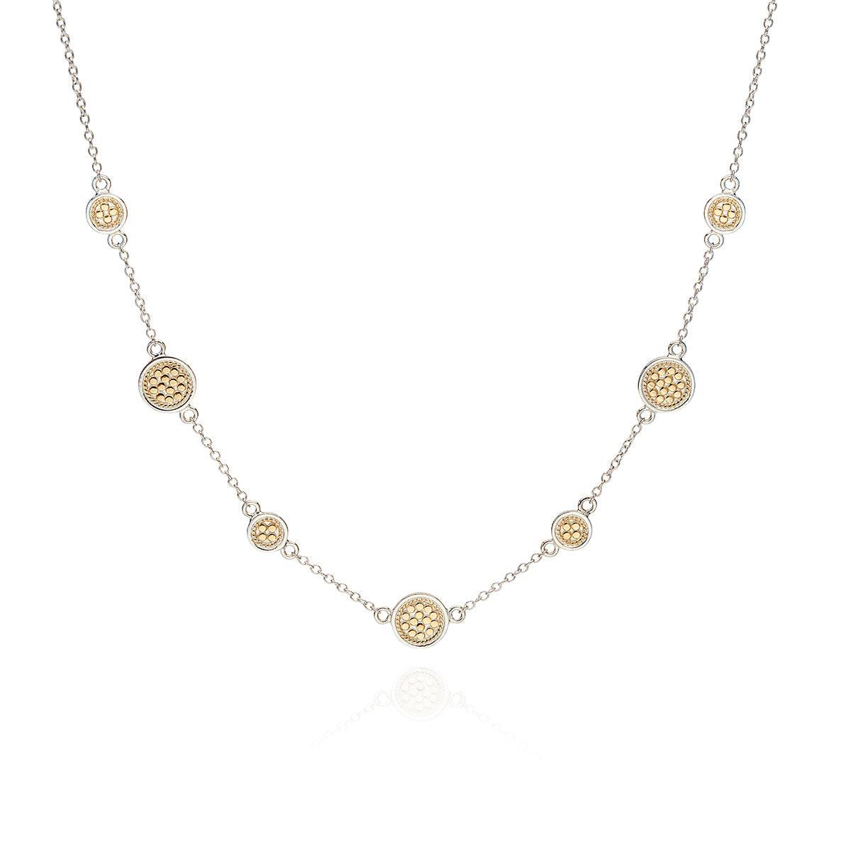 Anna Beck 18ct Gold Vermeil and Sterling Silver Station Necklace - Rococo Jewellery