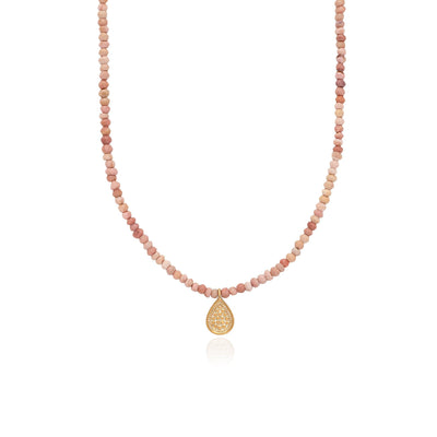 Anna Beck Pink Opal Beaded Drop Pendant Necklace - Rococo Jewellery