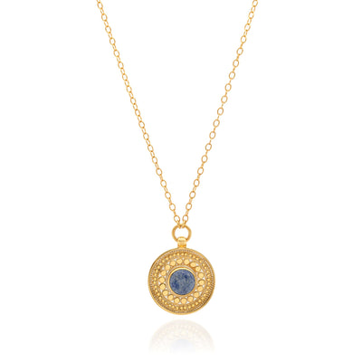 Anna Beck Dotted Dumortierite Pendant Necklace