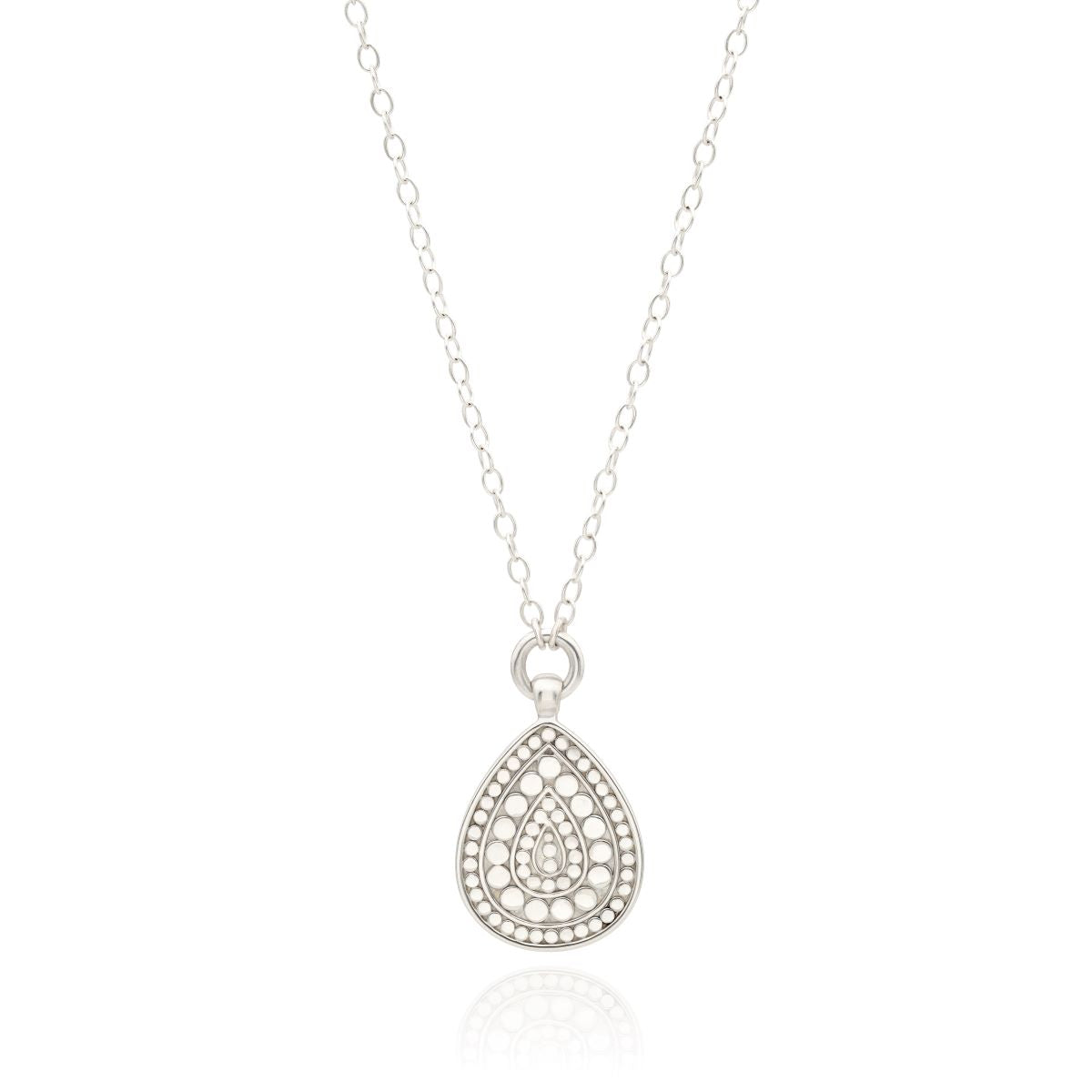 Anna Beck Gold Silver Teardrop Flower Drop Necklace