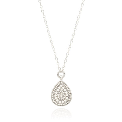 Anna Beck Gold Silver Teardrop Flower Drop Necklace